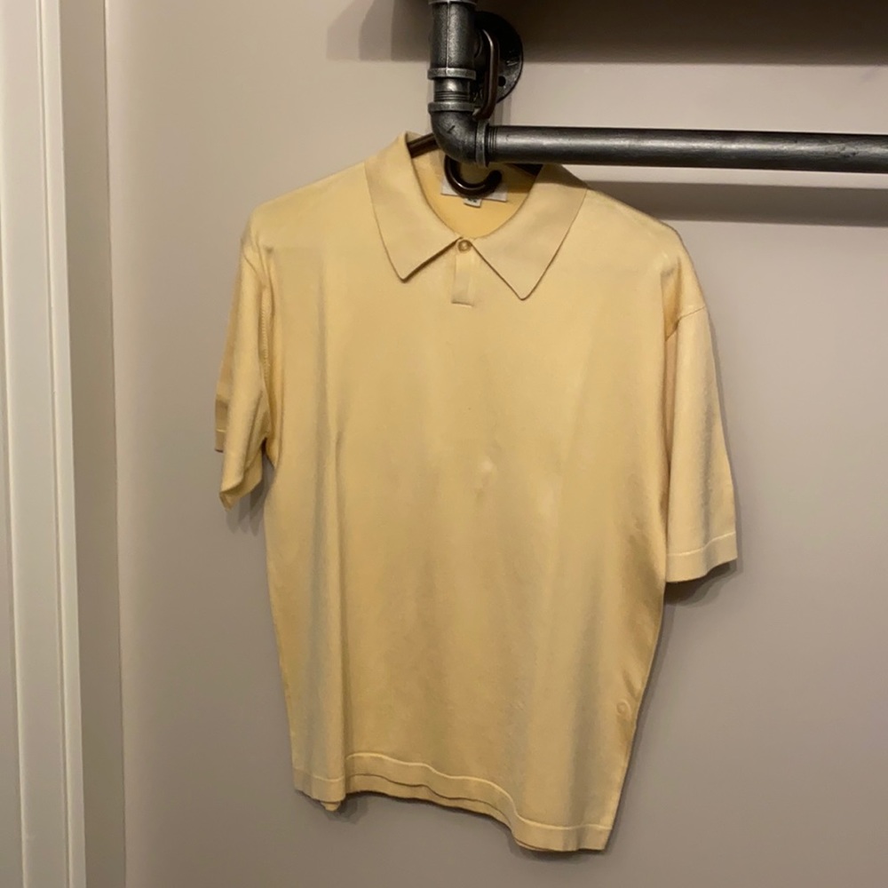 Silk blend knit polo